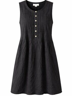Sonoma Black Sleeveless Pleated Shift Dress XL Cotton Blend